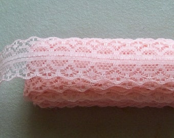 Carmine Pink Lace Trim-30mm (1.18")-3 YDS.