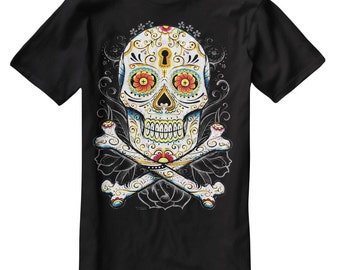 Floral Sugar Skull T-Shirt I007 Day Of The Dead