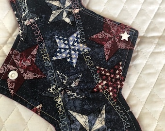 10.25" patchwork stars on cotton top Regular flow