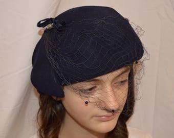VTG Henry Pollak Glenover Blue Wool hat
