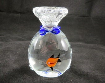Murano Glass Fish in a Bag - Vintage Italian Art Glass