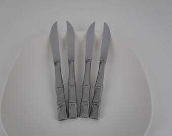 A Supreme Cutlery - CANE Glossy - Stainless Flatware by Towle -4- Steak Knives - 1982- 1995