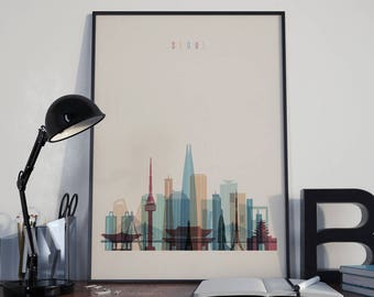 Seoul Art Seoul Watercolor Seoul Multicolor Seoul Wall Art Seoul Wall Decor Seoul Home Decor Seoul Poster Seoul Skyline Seoul Print Unframed