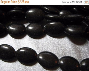 ON SALE 20% OFF Black Magnesite Oval Beads 30pcs