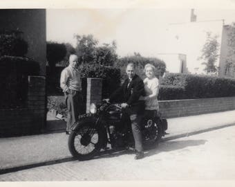 Vintage Motorcycle Motorbike Photo Antique Bike Biker Black & White Photography Ephemera Vernacular Design Found Snapshot