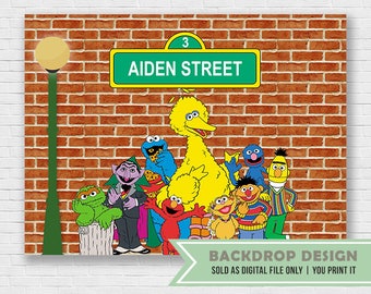 Sesame Street Background // Party Backdrop // DIGITAL FILE Only // This is NOT sold as physical product