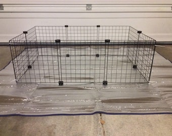 Guinea Pig Cage Extra 14" x 14" Wire Grid Black Panel x10 Panels and x12 Connectors Rabbit Hedgehog