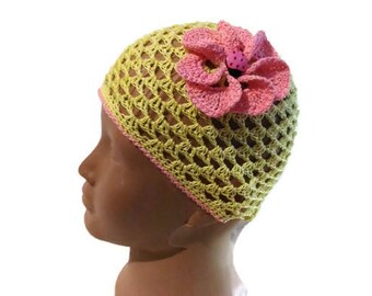 Summer hat crochet, hat for baby girl, crochet beanie, crochet hat, baby hat, summer hat, baby shower gift, fishnet hat, girls crochet hat