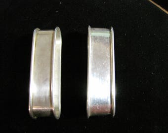 A Pair of Sterling Silver Oblong or Oval Napkin Rings Made by R. Blackington Company