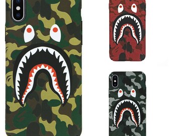 Apple iPhone X 6/6s 7/7 Plus 8/8 Plus Bape A Bathing Ape Shark Logo Phone Case