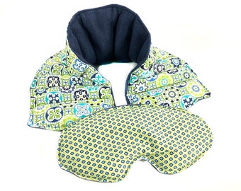 Spa Gift, Relaxation Gift, Rice Heating Pad, Neck Wrap, Eye Pillow, Set of 2, Microwave Heat Wrap, Microwaveable, Cold Pack, Ships Free!