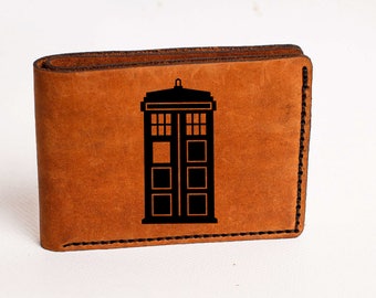 Doctor Who Wallet Mens Leather Wallet Dr Who Custom Leather Wallet Doctor Who Personalized Engrave Wallet Custom Gift Hand Stitched Dr Who