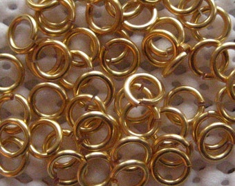 Jump Rings 200 -- 16 ga 4.5mm Handmade Non Tarnish Gold Chainmaille