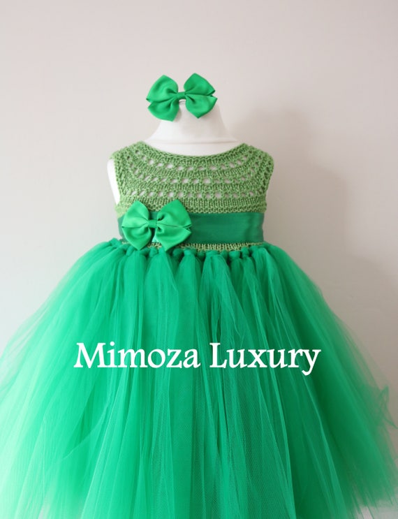 SALE size 12-18m, Ready to ship, Birthday dress tutu dress, bridesmaid dress, green princess dress, crochet top tulle