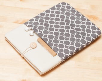 iPad Air case, iPad cover, iPad sleeve, iPad pro sleeve, padded - circles with pockets -