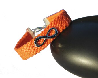 Cuff friendship bracelet, model "Infinity", orange