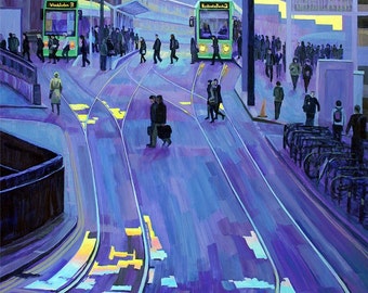 Heading Home, print, 16X20", Croydon Trams