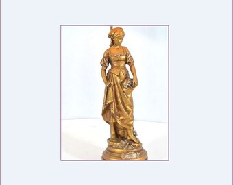 1930's French Provincial, Table Lamp, “La Grace de Dieu” Vintage Lamp, French Decor, 86 years old, Vintage French Lamp