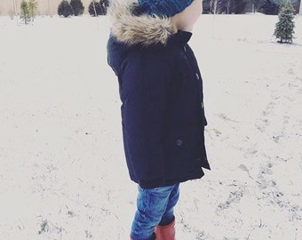 Knit Slouchy Ribbed Wool Hat