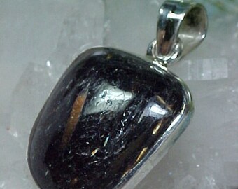 Nuummite Sterling Silver Open Back Pendant Great For Shamanic Journeying Instilling Strength and Perseverance NP002