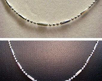 Silver Colored Ball & Bar Chain Necklace