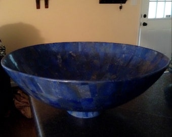 Extra large Lapis Lazuli bowl, handmade, one of a kind
