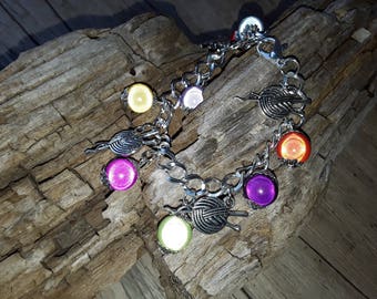 Set bracelet and earrings multicolored