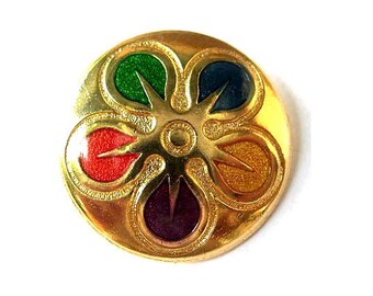 Vintage metal button flower ornament 28mm