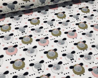 sheep Cotton fabric, width 1.6 meters, home decor fabric, baby bedding fabric, quilting cotton, patchwork fabric-0.5 / meter