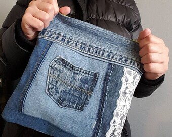 Denim Square Clutch