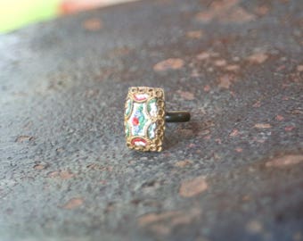 Micro Mosaic Upcycled Adjustable Ring