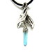 Intwined Dolphin Soul Mate Pendant Fine Pewter with Aqua Aura Quartz Crystal Point Nautical Charms Sealife Amulet