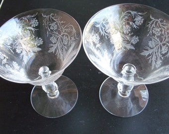 Fostoria Heather Crystal 2 Sherbet Glasses