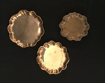 Tiffany Studios Signed 3 Pc. Bronze Graduated Nesting Trays Dishes # 1719