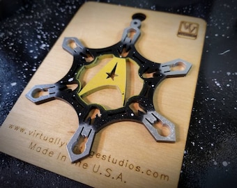 Star Trek Inspired Yellow Shirt Snowflake Ornament