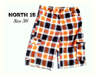 Cargo shorts ,men's long shorts, casual shorts, men's check shorts, Size 36, # 4