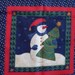 Snowman Holding Christmas Tree Fabric