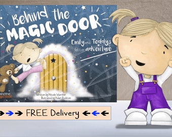 Personalised Children's Book, Behind the Magic Door, Ideal Gift, Baby Gift, Newborn Gift, Keepsake, with Free Shipping, SAME DAY PROCESSING