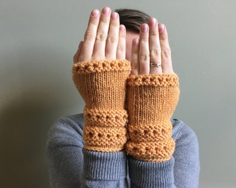 Ready to Ship | Marigold Yellow Fingerless Gloves