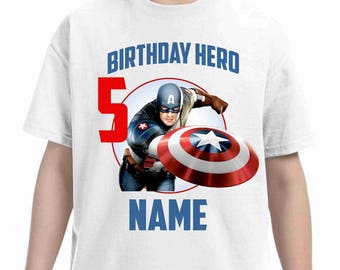 Captain America Birthday Shirt