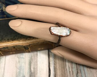Electroformed Biwa Pearl Boho Statement Ring | Sz 8 Ring | STORE CLOSING SALE Gift For Her