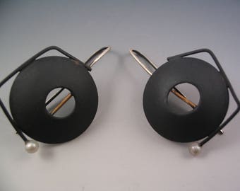 oxidized silver earrings