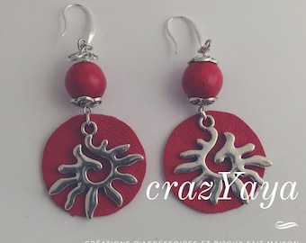 Leather and Pearl Earrings