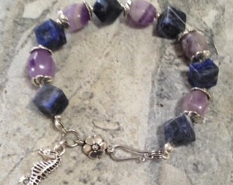 Sodalite and Amethyst bracelet