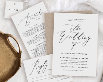 Editable Wedding Invitation Template, Printable Wedding Invitation, Wedding Invitation Printable, Wedding Invitation Download - KPC10_102