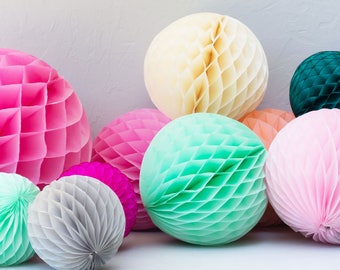Tissue Paper Honeycomb Balls / Tissue Paper Balls / Birthday Party Decorations / Wedding / Bridal Shower / Baby Shower / Christmas Party