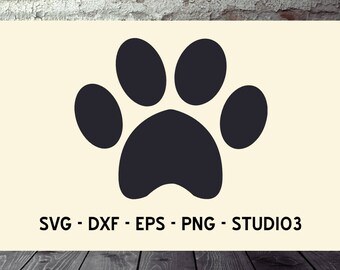 Paw Print SVG, Dog Print, Pet Paw Print, Clip Art, Silhouette Files, Cricut Cut, svg files, dxf files, eps files, png files, studio3 files