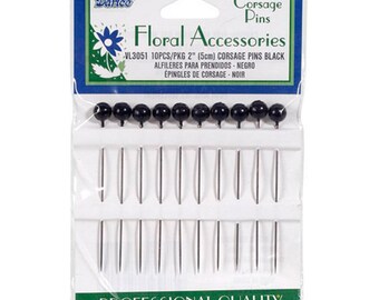 Corsage Pins - 2in. - 10/Pkg - Black (darvl3051)