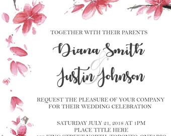 Cherry Blossom Wedding Invitation