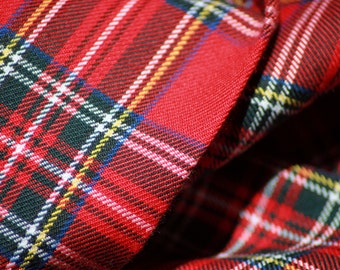 Red Royal Stewart Tartan Fabric